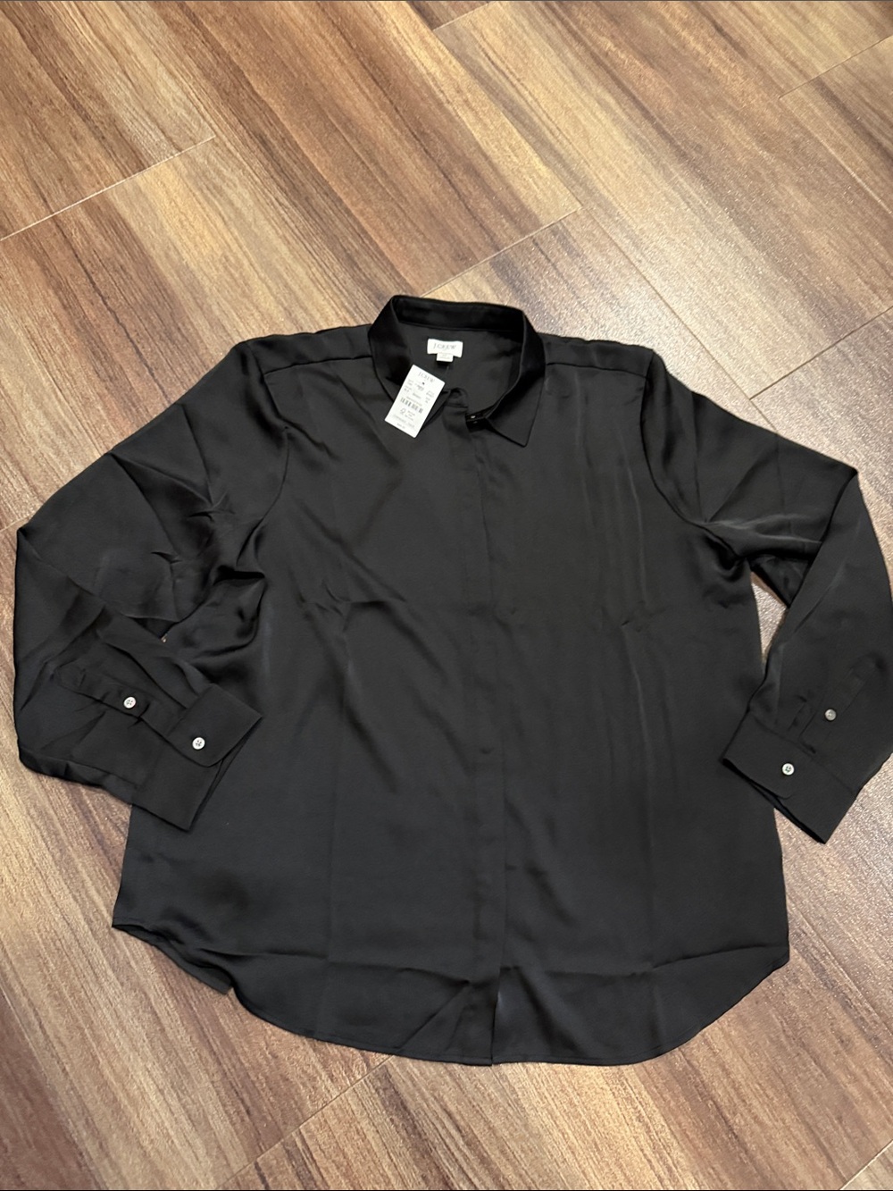 Black Men's Long-Sleeve Button-Front Shirt